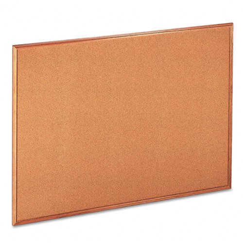 UniversalÂ® Cork Bulletin Board, 48 x 36, Natural, Oak Frame