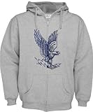 Air Force Falcons Grey Distressed Mascot Full Zip Hooded Sweatshirt