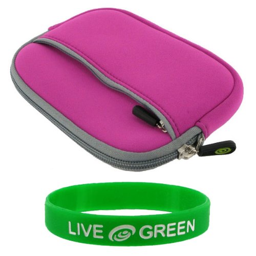 Portable Hard Drive Sleeve Case for Western Digital My Passport Essential USB 2.0 WDMEP1600TN - Large Neoprene Sleeve - Magenta