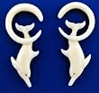Bone with Dolphins Design Plugs - 26mm x 61mm - 6G - Sold as a Pair