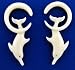 Bone with Dolphins Design Plugs - 26mm x 61mm - 6G - Sold as a Pair