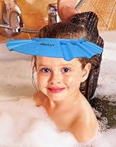 BabyLuv® Comfortable Baby & Child Bath Visor Shower Cap - Adjustable Size / Shields from Shampoo and Water in Eyes / No More Fussy Kids & Babies at Bath Time / Use for Bathing, Haircuts or for Sun Protection (Blue)