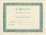 In Appreciation: Designed on Fine Green Parchment Paper and Printed in Green to Express Special Appreciation. Space for Writing Name of