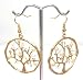 Beautiful NEU Love Mother Earth Tree of Life Charm Round Earrings with Fresh Water Pearl & Crystal Accents Matte Gold Tone Comes Gift Boxed