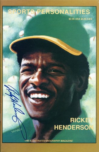 Rickey Henderson Autographed/Hand Signed Sports Personalities Magazine
