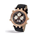 PERIGAUM Mens MILLENNIUM ROSE GOLD CALENDAR WATCH W BLACK DIAL by Perigaum