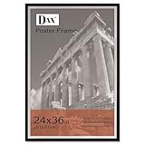 DAX Metro Series Poster Frame Wood 24 X 36 Black/Silver Clear Unbreakable P ....