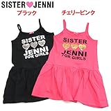 (ジェニィ)JENNI ベア天竺 ロゴ ノースリーブワンピース 150 ブラック(030)
