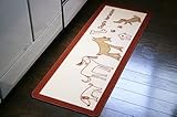 ナイロン素材にプリントをしているキッチンマット『フレンチドッグ』 サイズ:44×240cm カラー:ブラウン(#2002820)