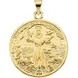 14K Yellow Gold St. Francis of Assisi Medal - 26.00mm