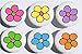 Daisy Pop Flower Drawer Pulls / Flower Ceramic Drawer Knobs, Set of 6