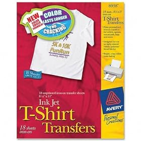 Avery Dennison T-Shirt Transfers - Letter - 8.5 x 11 - Matte - 18 Transfers - Iron-on... by