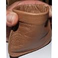 Tan Leather Snap Top Lock Coin Purse'