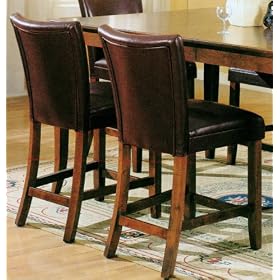 Click here to buy Set of 2 29H Soho Brown Leather Counter Height Barstools by AtHomeMart.