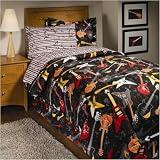 Rock Star Guitar Comforter Set (6 Piece Bed In A Bag)