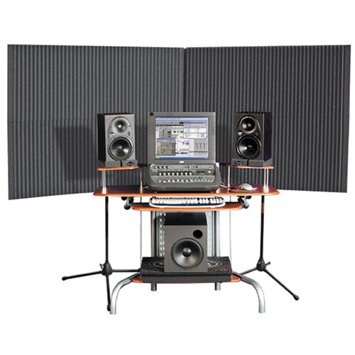 Auralex MAX420CHA MAX-Wall 420 in Charcoal; 4- 20x48x4.75 Panels; No Window Section; 2- MAX Stands