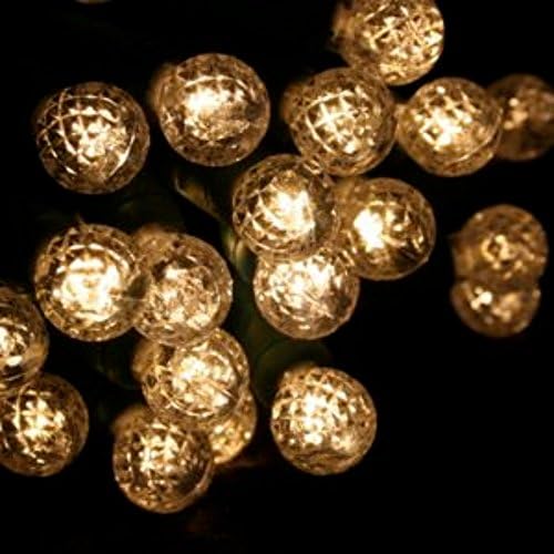 Commercial 25 G12 Warm White String Lights, 4" Spacing, White Wire