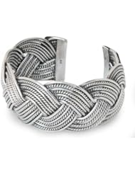 Sterling silver cuff bracelet, Rolling Waves