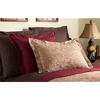 Paisley Print Red Jacquard Pillow Sham - Made In Portugal Red King by Collections Etc