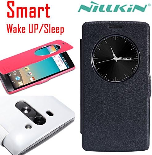 WASON Fresh Smart Wake up / Sleep View Window Side Flip Pu Leather Cover Pc Hard Case Shell Compatible for LG G3 Vigor G3s LG G3 Beat G3 Mini (Black)