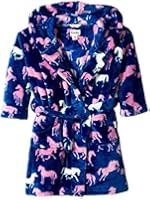 Hatley Little Girls' Fuzzy Fleece Robe - Horse Flowers