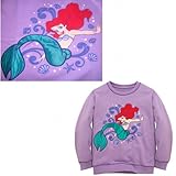 DISNEY PRINCESS ARIEL THE LITTLE MERMAID SWEATSHIRT GIRLS PURPLE SATIN APPLIQUE