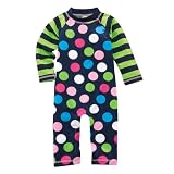 Coolibar UPF 50+ Kid's Infant Beach Romper - Sun Protective (6 Months - Sprout/Multi Dot)