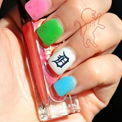20 Water Slide Nail Decals MLB Baseball Detroit Tigers Logo