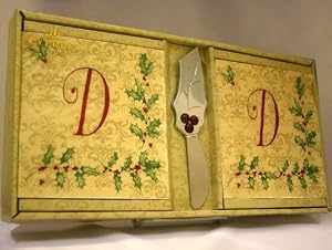 Monogram Holiday Napkin Set - D