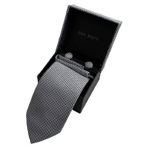DAD3D Multiple Colors Checkers Tie Cufflinks Hanky Matching Fabric Box Dan Smith