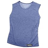 TAIGA Women's Lightweight Polartec Power Dry Sleeveless Shirt Tank, Grey Blue, MADE IN CANADA