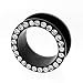 ACRYLIC FLESH TUNNEL G WITH CRYSTALS (WHITE) Gauge: 4 Sold as a Pair