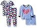 Gerber Little Girls' Four-Piece Cotton Pajama Set, Butterfly, 24 Months