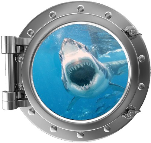 PortScape Instant Sea Porthole Window Shark Wall Sticker