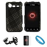 Matte Black with Silver Plaid Design 2 Piece Protective Crystal Hard Shield ....