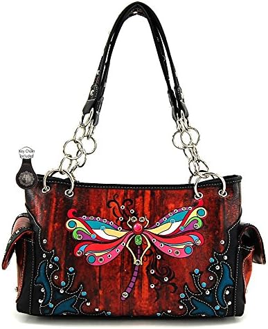Western Dragonfly Handbag, Plus Key Chain, WDRF8469 (Copper)
