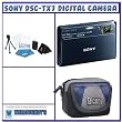Sony DSC-TX7 10.2 MP CMOS Digital Camera with 4x Zoom with Optical Steady Shot Image Stabilization (Blue) + Starter Pack # 1