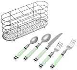 Cambridge Silversmiths Cellar Green Flatware Set With Caddy, 20-Piece