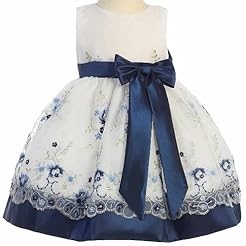 Girls Infant Lace  Illusion Vintage Sleeveless Metallic/Organza/Polyester/Satin/Taffeta/Tulle  Dress With a Bow(s) and a Ribbon  and a Sash 