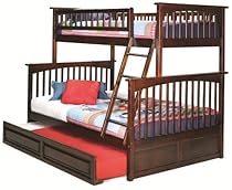 Hot Sale Columbia Bunk with Trundle Antique Walnut/Twin/Full