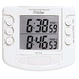 Polder 893-90 Dual Kitchen 20-Hour Timer Clock Stopwatch by Polder