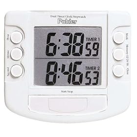 Polder 893-90 Dual Kitchen 20-Hour Timer Clock Stopwatch by Polder