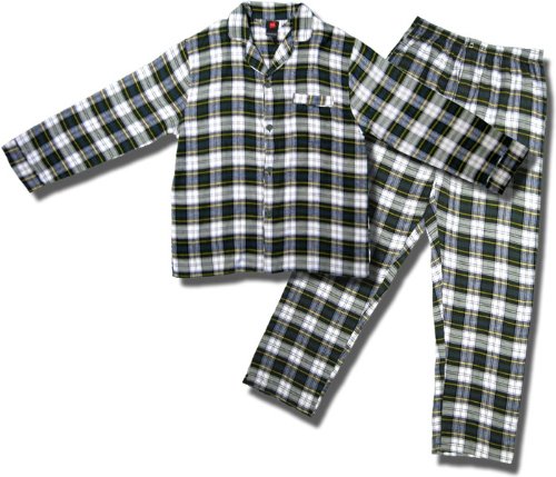 Men's Hanes Long-sleeve Coat-style Cotton Flannel Pajamas