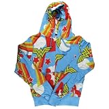  : Wonder Woman - All Over Logo Ladies Zip Hoodie