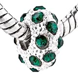 Pugster White Ball May Birthstone European Beads Fits Pandora Charm Bracelet