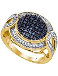 0.24CTW BLUE DIAMOND MICRO-PAVE RING