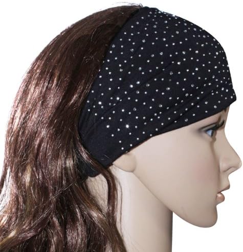 Sparkling Rhinestone and Dots Wide Elastic Headband