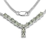 51Z0HdMJ9kL. SL160  2.45 Carat Genuine Green Sapphire Pears & Diamond Accents Sterling Silver Necklace