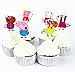 Yunko 24 Pcs Cute Peppa Pig Theme Party Decorative Cupcake Topper Kids Birthday Party Baby Shower Favors