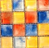 Glass Mosaic Tile artistic colors of red yellow blue for bathroom kitchen backsplash bar pool spa GM8409